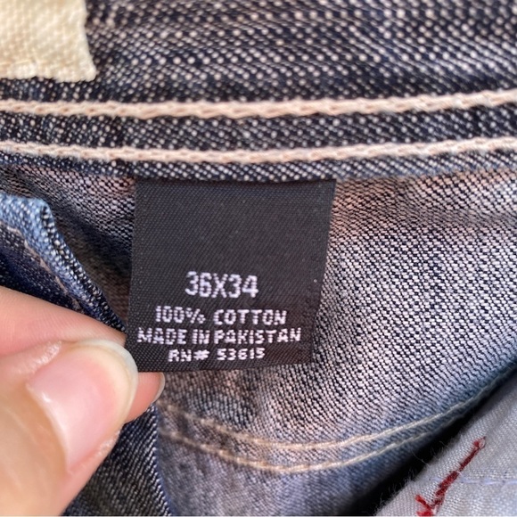 Vintage Koman Baggy Embroidered Straight Leg Skater Jeans Sz 36 - Picture 8 of 15